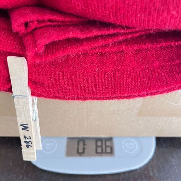 Rebecca Minkoff Sweater Women Medium Red 100% Cashmere Retro 70s Mob Wife Flare - Picture 10 of 11